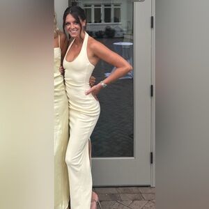 REVOLVE Cream Sleeveless Maxi Dress